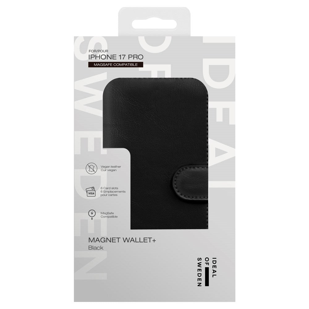 iDeal Of Sweden iPhone 17 Pro Magnet Wallet+ Deksel - MagSafe Kompatibel - Black