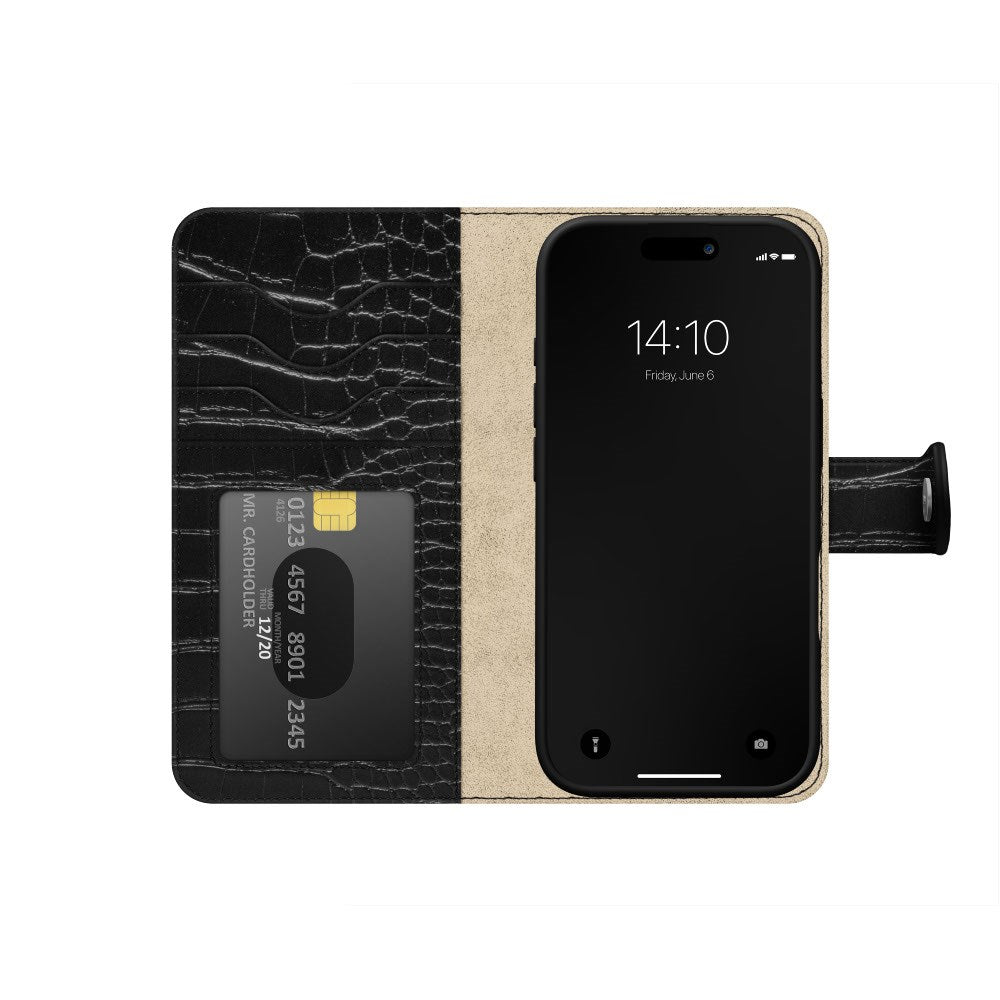 iPhone 18 Pro / 17 Pro iDeal Of Sweden Magnet Wallet+ Deksel - MagSafe Kompatibel - Black Croco