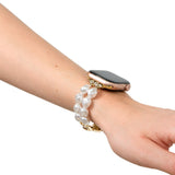 Apple Watch (38/40/SE/41/42mm) iDeal of Sweden Resin Klokkerem - Classy White Pearl