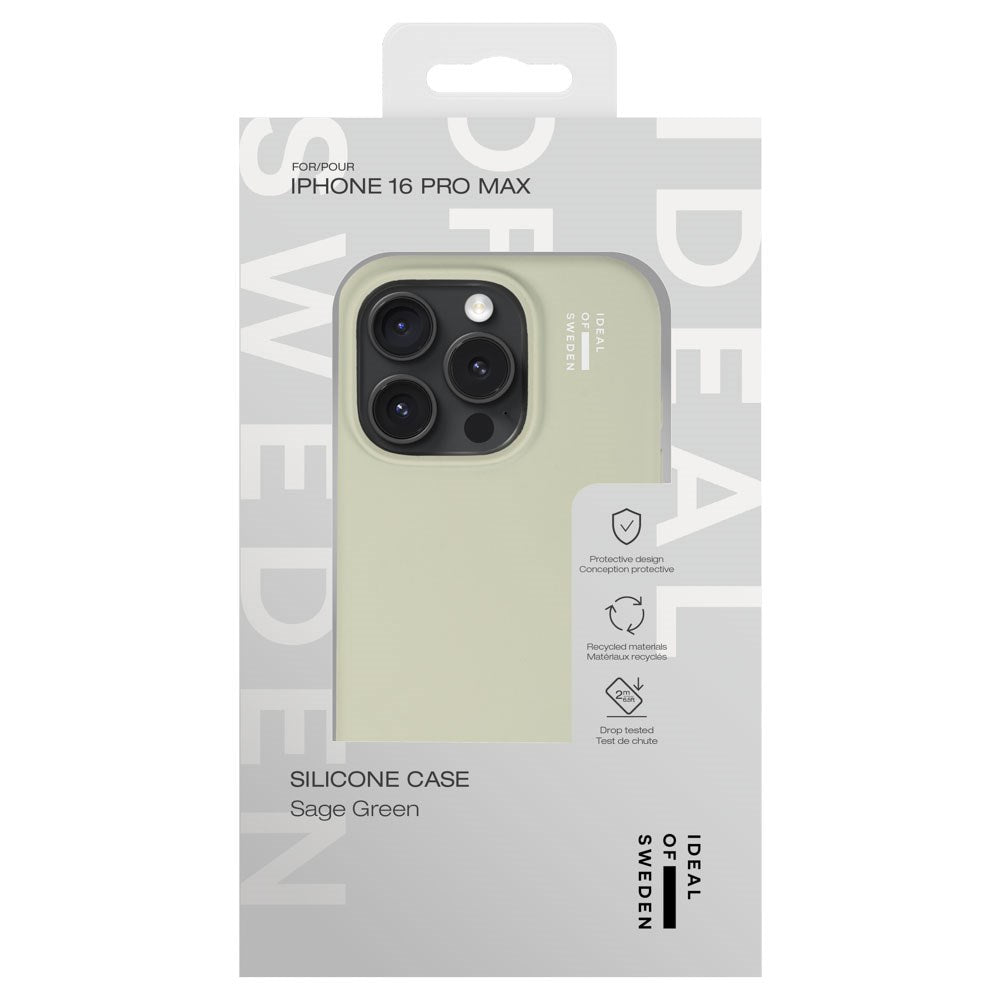 iPhone 16 Pro Max iDeal Of Sweden Silicone Deksel - Sage Green