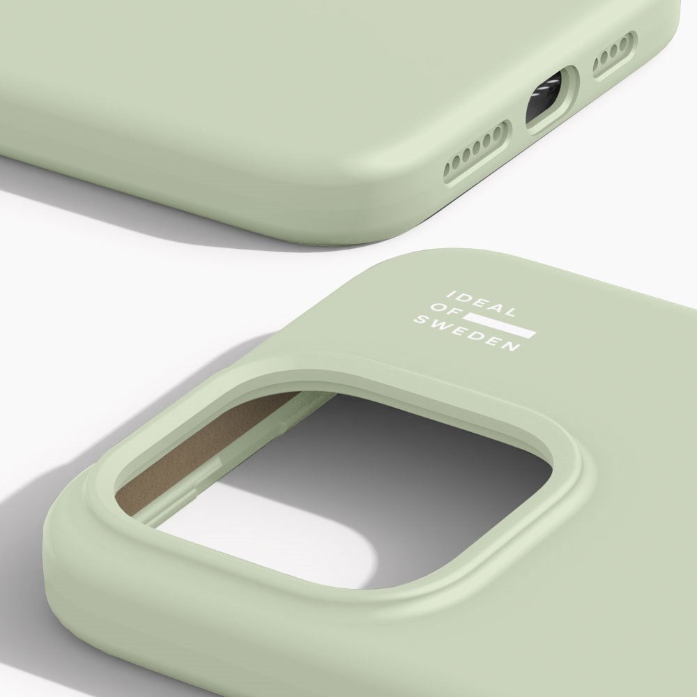 iPhone 15 Pro Max iDeal Of Sweden Silicone Deksel - MagSafe Kompatibel - Sage Green