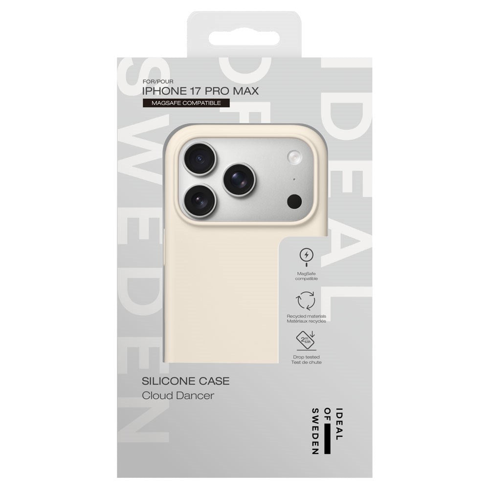 iPhone 17 Pro Max iDeal Of Sweden Silicone Deksel - MagSafe Kompatibel - Cloud Dancer
