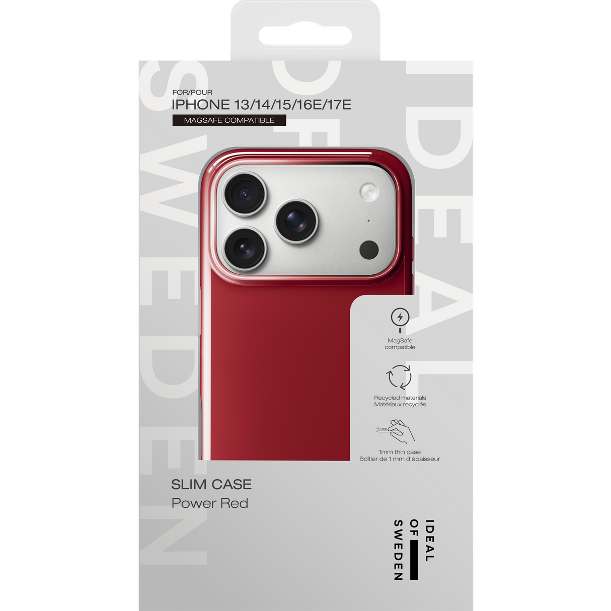 iPhone 17e / 16e / 15 / 14 / 13 iDeal of Sweden Slim Deksel - MagSafe Kompatibel - Power Red