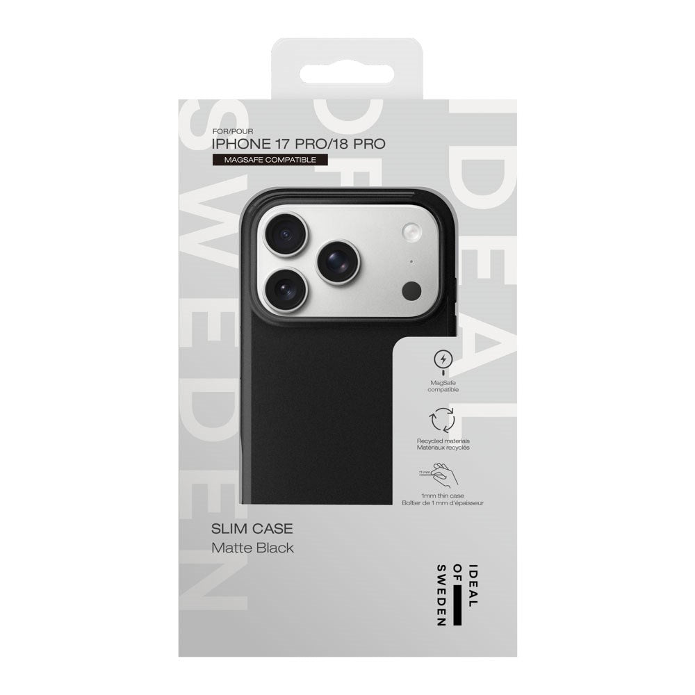 iPhone 18 Pro / 17 Pro iDeal of Sweden Slim Deksel - MagSafe Kompatibel - Matte Black