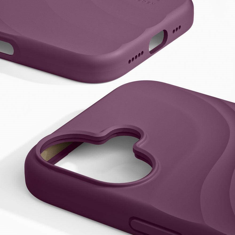 iPhone 16 iDeal of Sweden Soft Swirl Silicone Deksel - MagSafe Kompatibel - Velvet Plum