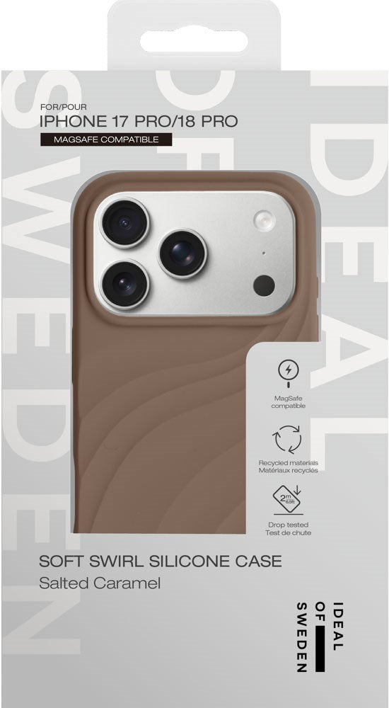 iPhone 18 Pro / 17 Pro iDeal of Sweden Soft Swirl Silicone Deksel - MagSafe Kompatibel - Salted Caramel