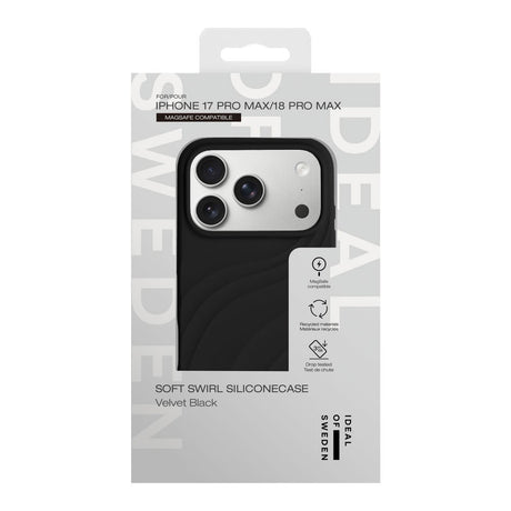 iPhone 18 Pro Max / 17 Pro Max iDeal of Sweden Soft Swirl Silicone Deksel - MagSafe Kompatibel - Velvet Black