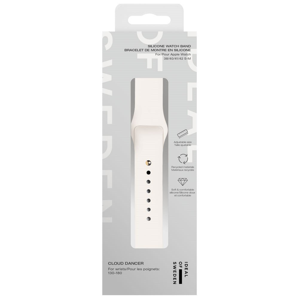 Apple Watch (38/40/SE/41/42mm) iDeal of Sweden Silikon Klokkerem - Størrelse S/M - Cloud Dancer