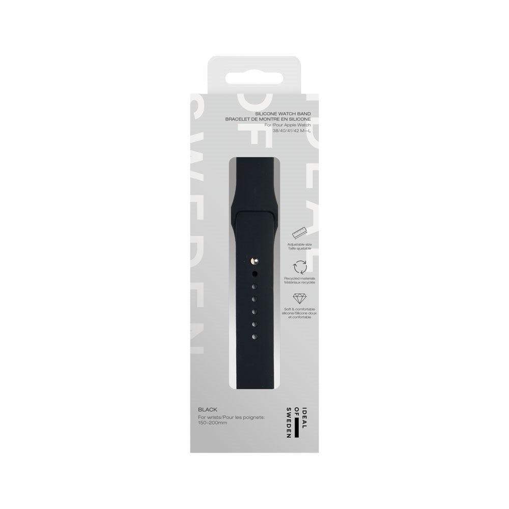 Apple Watch (42/44/SE/45/46/49mm) iDeal of Sweden Silikon Klokkerem - Størrelse M/L - Black