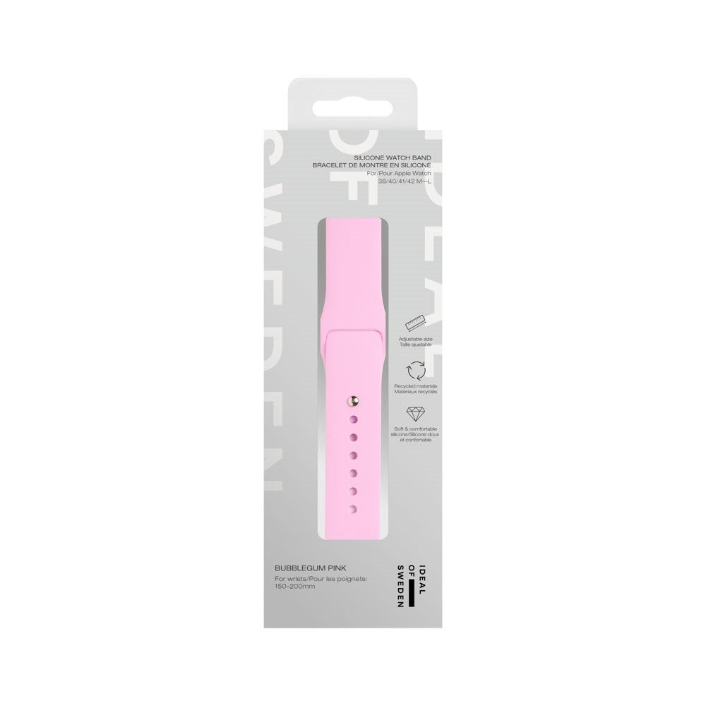 Apple Watch (42/44/SE/45/46/49mm) iDeal of Sweden Silikon Klokkerem - Størrelse M/L - Bubblegum Pink