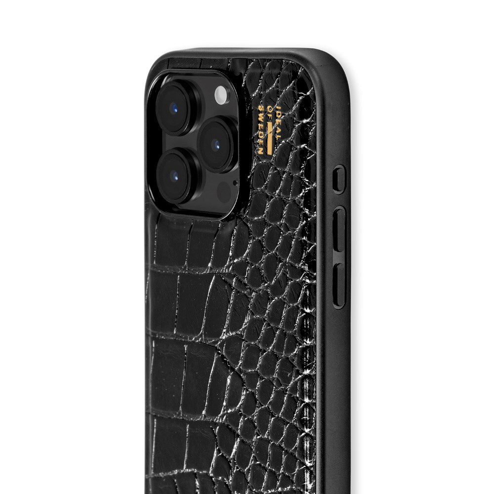 iDeal Of Sweden iPhone 14 Pro Vegan Leather Deksel - Black Croco