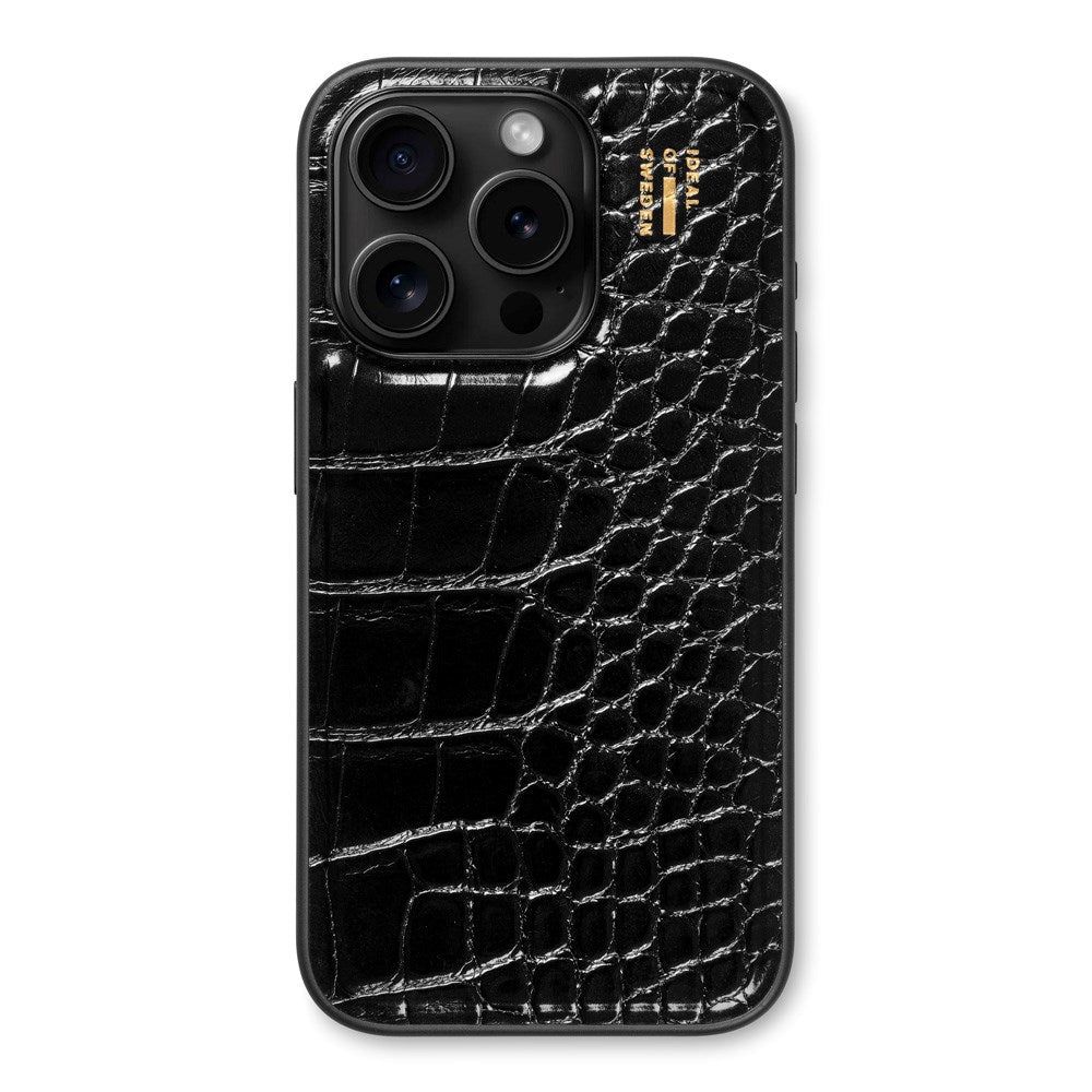 iDeal Of Sweden iPhone 14 Pro Vegan Leather Deksel - Black Croco