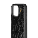 iDeal Of Sweden iPhone 16 Pro Vegan Leather Deksel - Black Croco