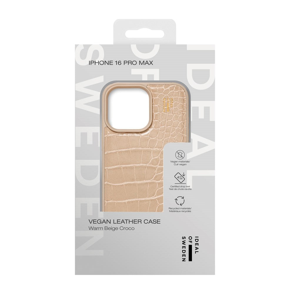 iDeal Of Sweden iPhone 16 Pro Max Vegan Leather Deksel - Warm Beige Croco