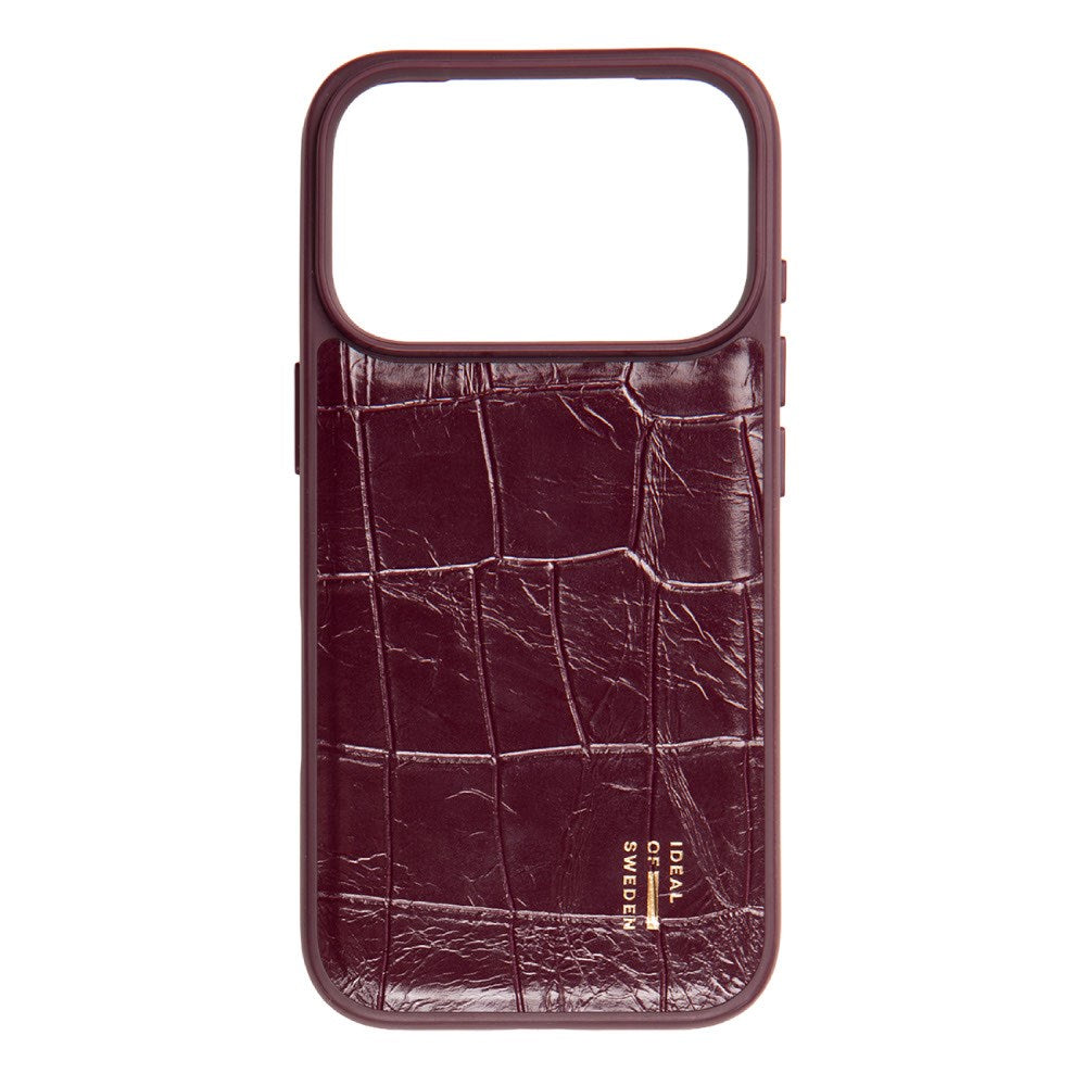 iPhone 18 Pro Max / 17 Pro Max iDeal of Sweden Vegan Leather Deksel - MagSafe Kompatibel - Fine Wine Croco