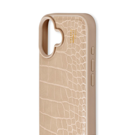 iDeal Of Sweden iPhone 16 Vegan Leather Deksel - MagSafe Kompatibel - Warm Beige Croco