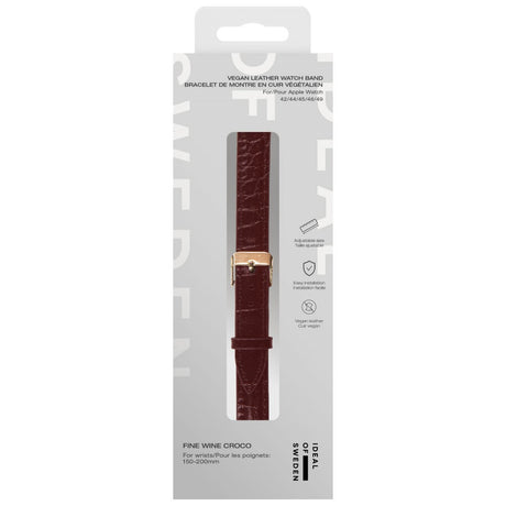 Apple Watch (42/44/SE/45/46/49mm) Vegan Leather Klokkerem - Fine Wine Croco