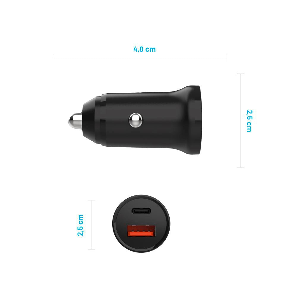 Fixed PD Billader 20W - USB-C & USB-A - Sort