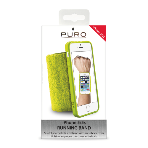 Puro Running Wristband / Armbånd iPhone SE / 5 / 5s Lime Grønn