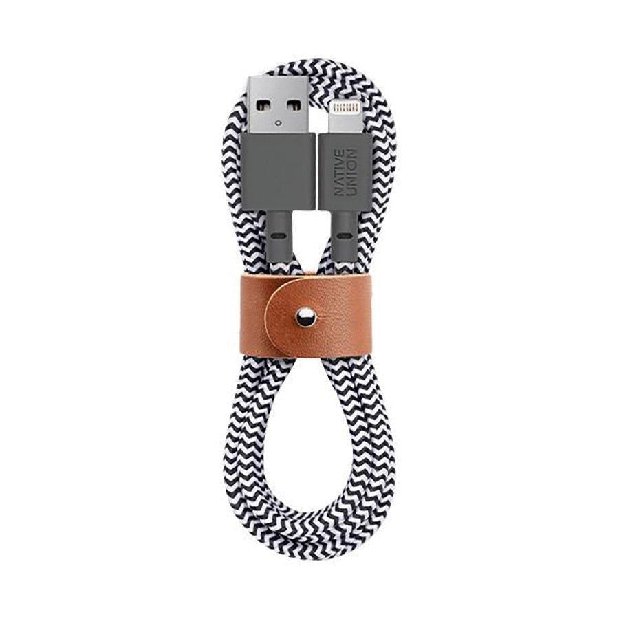 Native Union Belt Kabel USB-C til Lightning med Skinnspende 3 meter - Zebra