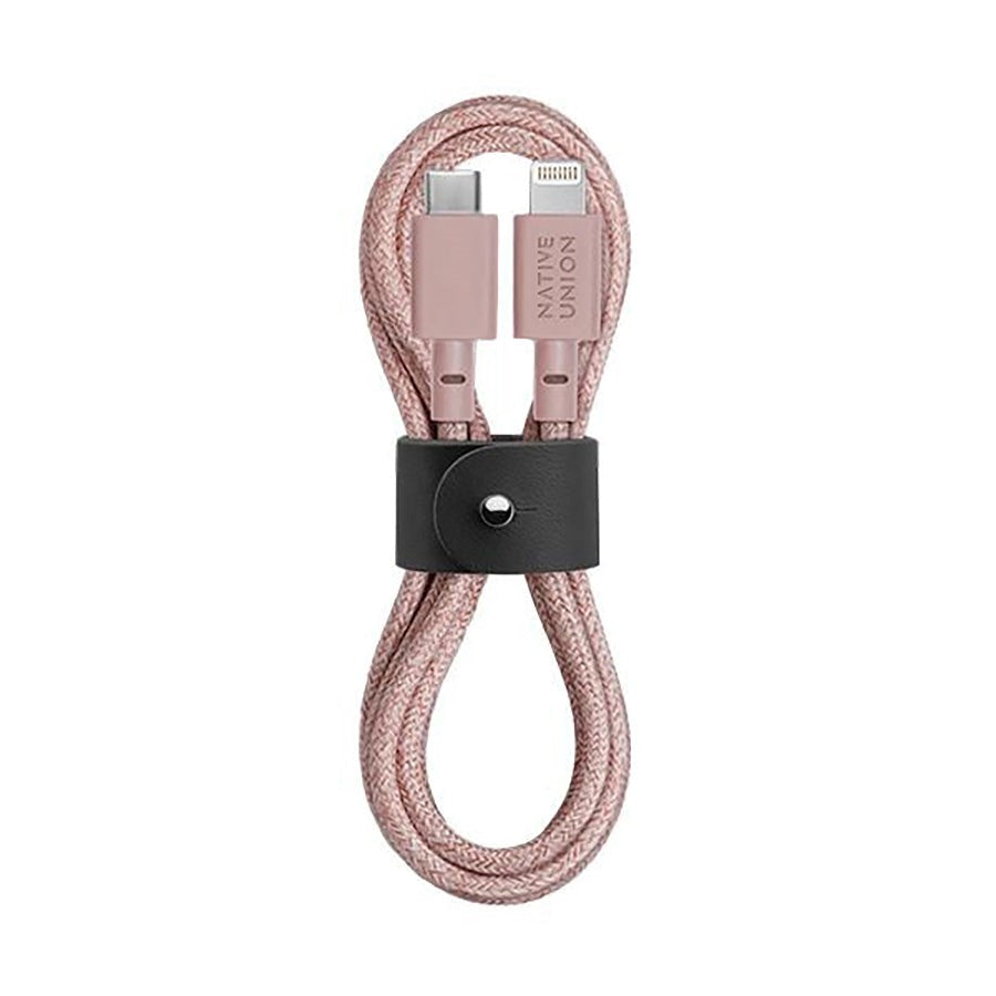 Native Union Belt Kabel USB-C til Lightning med Skinnspende 1.2 meter - Rose