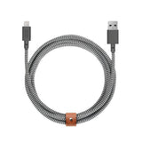 Native Union Night Cable USB-A til Lightning med Skinnspende 3 meter. - Sebra