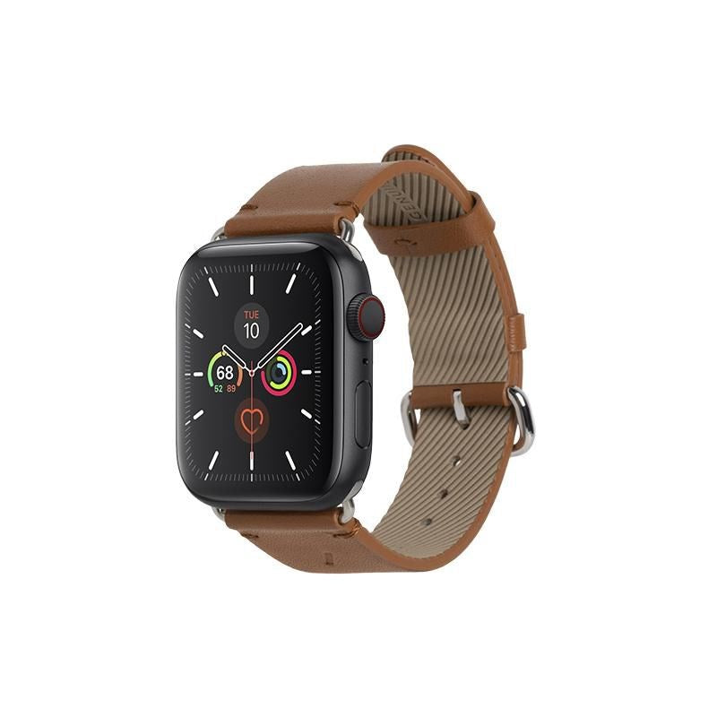 Apple Watch (42/44/SE/45/46/49mm) Native Union Classic Rem i Ekte Skinn - Brun