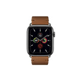 Apple Watch (42/44/SE/45/46/49mm) Native Union Classic Rem i Ekte Skinn - Brun