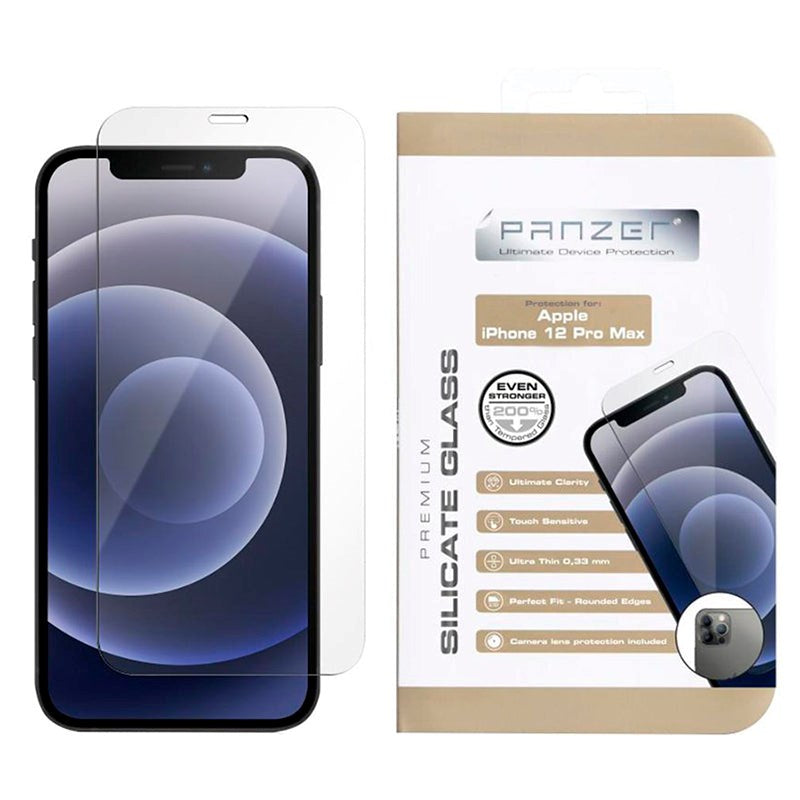 iPhone 12 Pro Max PANZER Premium Silicate Glass - Full-Fit Skjermbeskytter