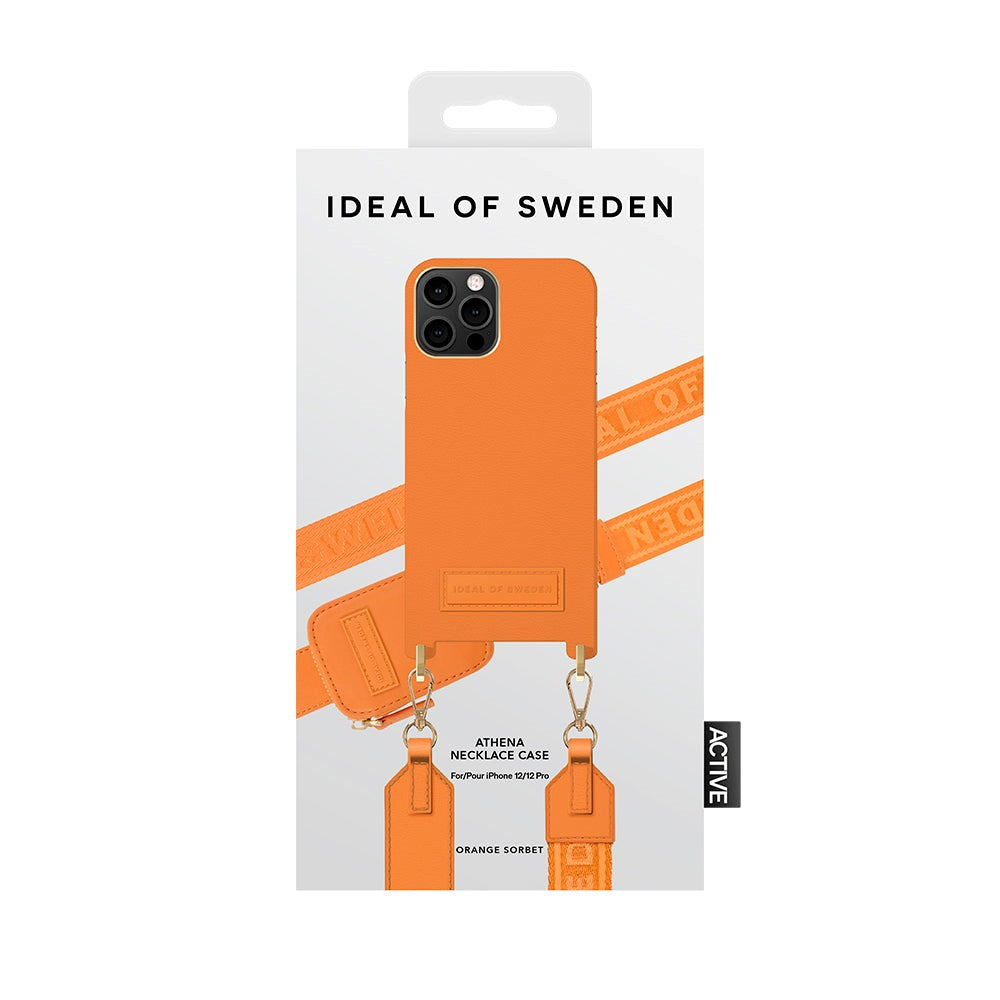 iPhone 12 / 12 Pro iDeal Of Sweden Athena Necklace Deksel med Liten Veske - Orange Sorbet