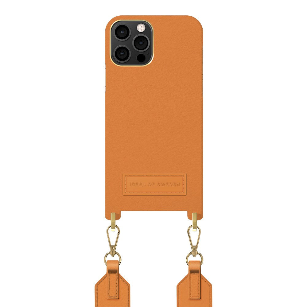 iPhone 12 / 12 Pro iDeal Of Sweden Athena Necklace Deksel med Liten Veske - Orange Sorbet