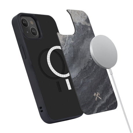 iPhone 13 Mini Woodcessories Bumper Deksel Stone - MagSafe Kompatibel - Camo Grey