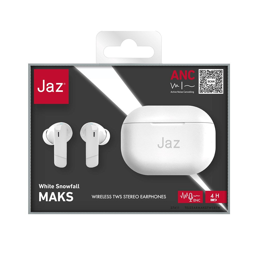 Jaz Max True Wireless In-Ear Bluetooth Hodetelefoner - Hvit