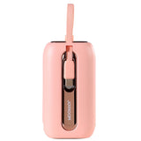 Joyroom JR-L012 Powerbank 22,5 W USB-C PD m. Innebygd USB-C & Lightning-kabel - 10000 mAh - Rosa