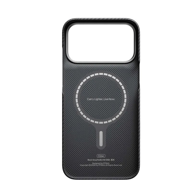 iPhone 18 Pro Max / 17 Pro Max Pitaka Edge Deksel - MagSafe Kompatibel - Svart / Grå