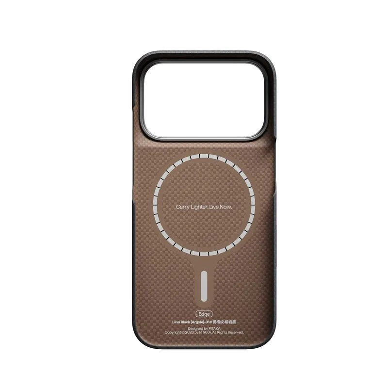 iPhone 18 Pro / 17 Pro Pitaka Edge Deksel - MagSafe Kompatibel - Lava Black