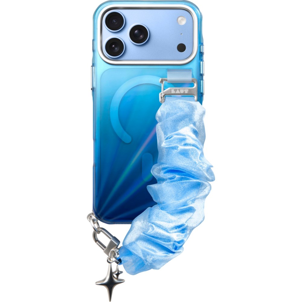 iPhone 18 Pro / 17 Pro LAUT NOVA GLOW Deksel med Stropp og Stjerne Smykke - MagSafe Kompatibel - Blå