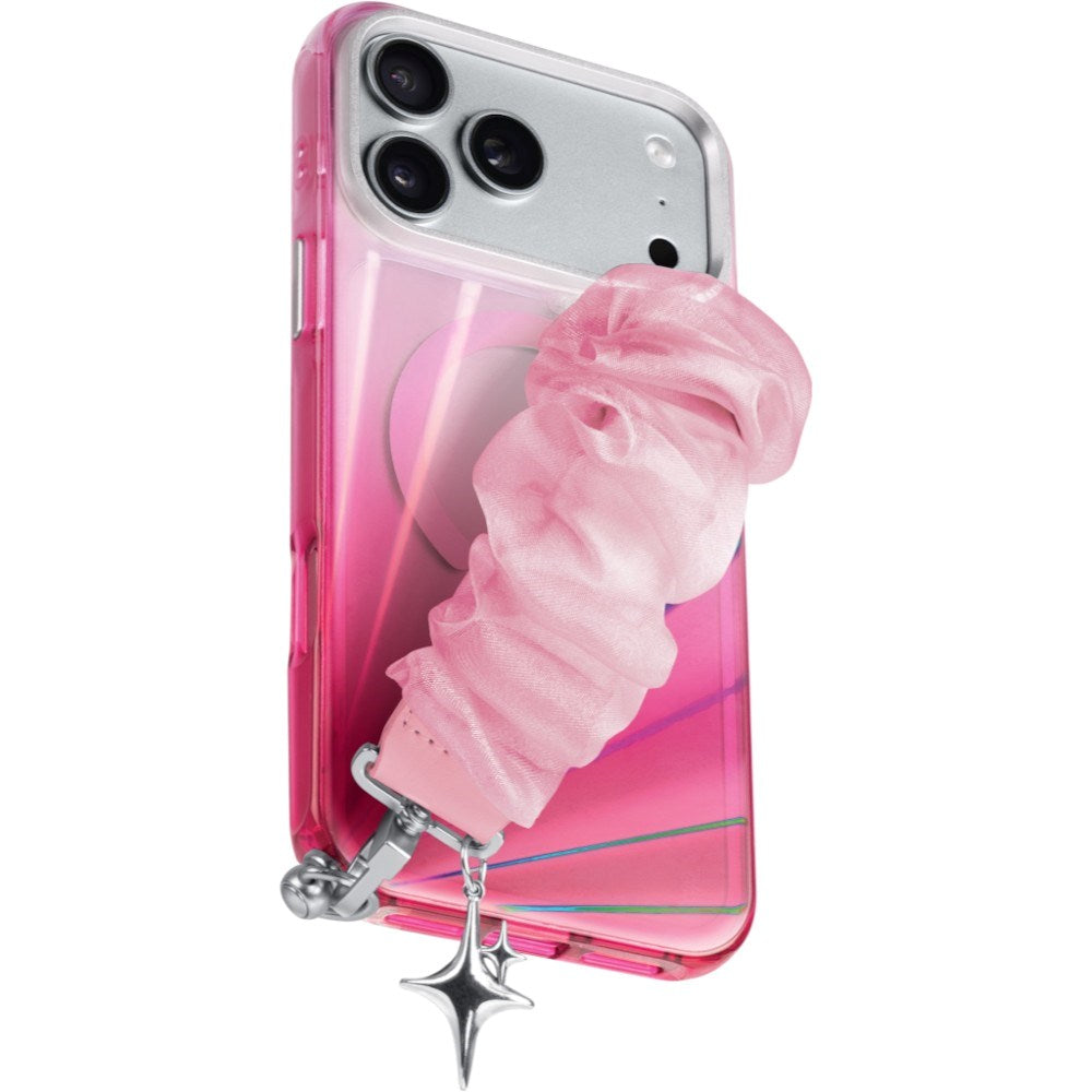 iPhone 18 Pro / 17 Pro LAUT NOVA GLOW Deksel med Stropp og Stjerne Smykke - MagSafe Kompatibel - Rosa