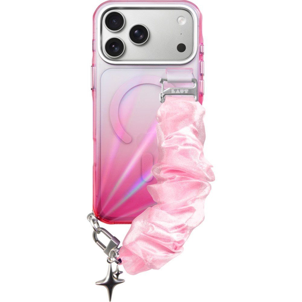 iPhone 18 Pro Max / 17 Pro Max LAUT NOVA GLOW Deksel med Stropp og Stjerne Smykke - MagSafe Kompatibel - Rosa
