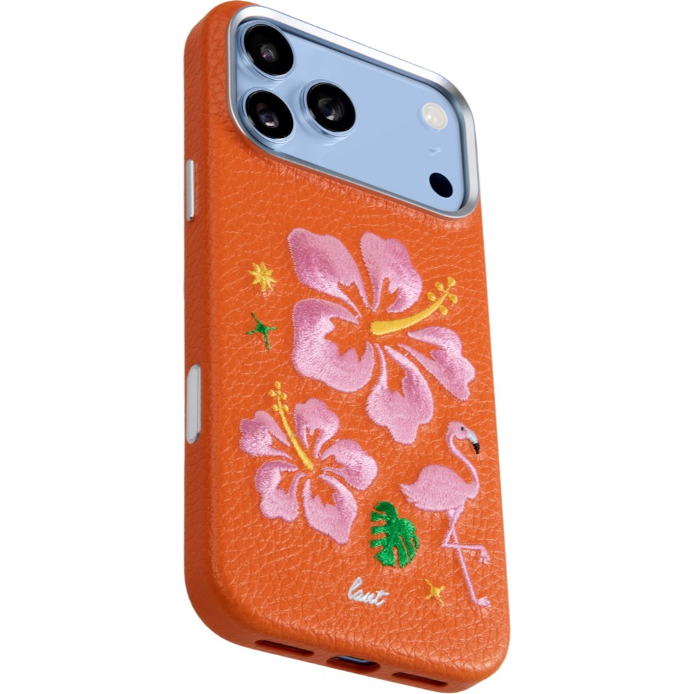 iPhone 18 Pro Max / 17 Pro Max LAUT TWINE EDGE Deksel med Stropp - MagSafe Kompatibel - Sunset Hibiscus