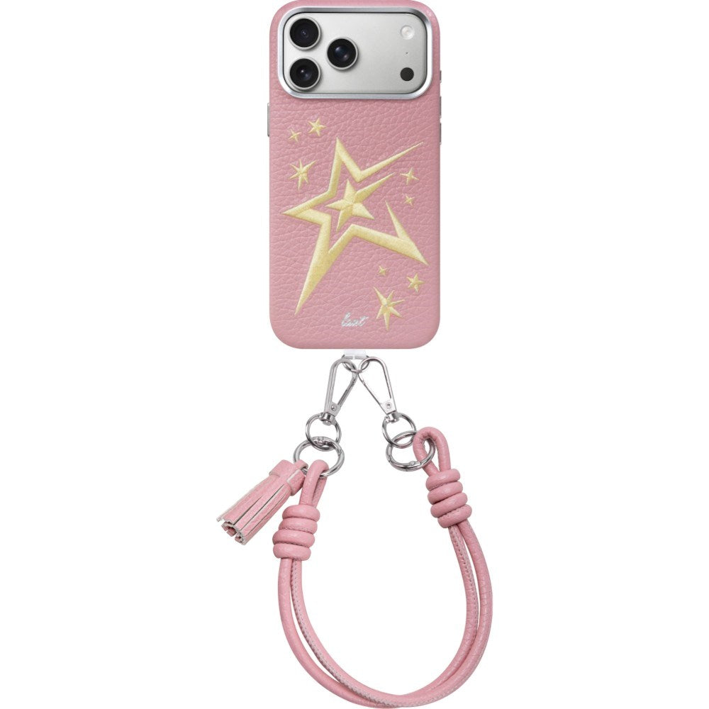 iPhone 18 Pro Max / 17 Pro Max LAUT TWINE EDGE Deksel med Stropp - MagSafe Kompatibel - Pink Crush Star
