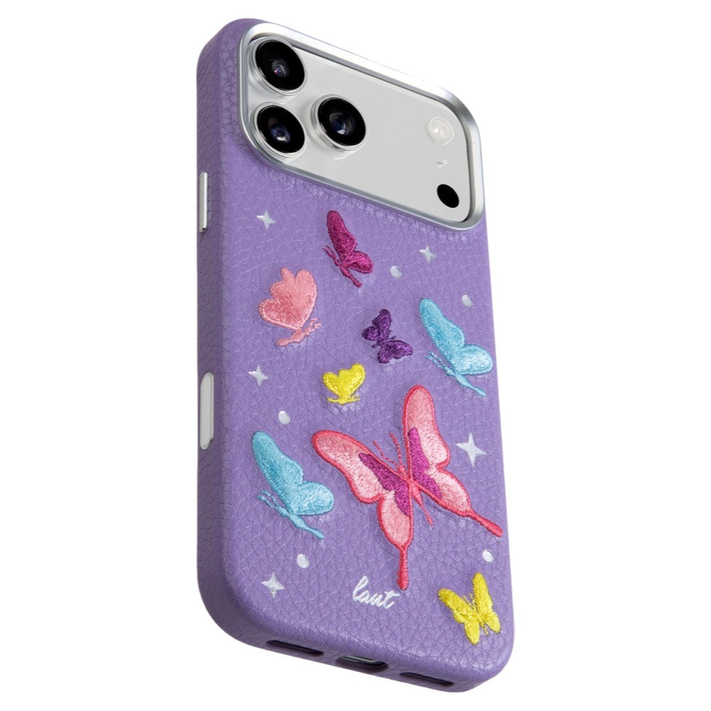 iPhone 18 Pro / 17 Pro LAUT TWINE EDGE Deksel med Stropp - MagSafe Kompatibel - Lilac Butterfly
