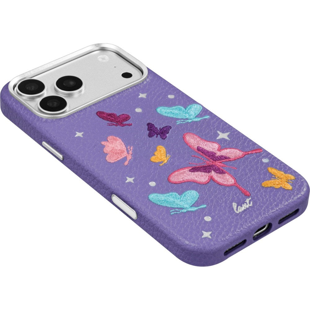 iPhone 18 Pro Max / 17 Pro Max LAUT TWINE EDGE Deksel med Stropp - MagSafe Kompatibel - Lilac Butterfly