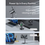 Aukey MagFusion 3-i-1 15W Trådløs Lader for Smarttelefon / Apple Watch / AirPods - MagSafe / Qi2 Kompatibel - Grå
