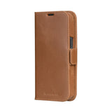 iPhone 16e dbramante1928 Lynge Ekte Skinn Magnet Flip-Deksel - Tan