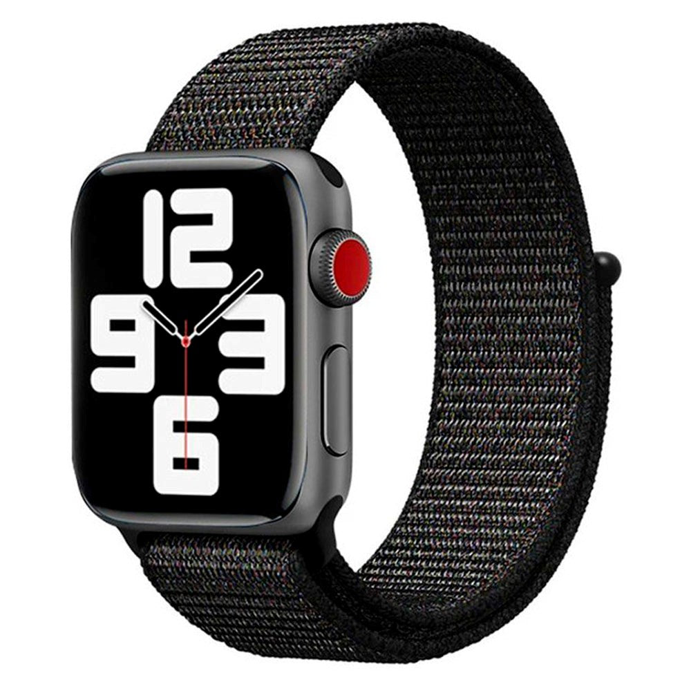 Apple Watch (42/44/SE/45/46/49mm) Lippa Nylonstropp - Svart