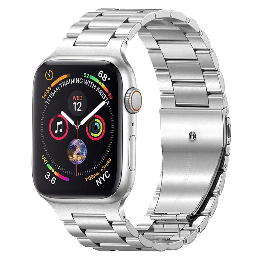 Lippa Apple Watch (38/40/SE/41/42mm) Rem i Rustfritt Stål - Sølv