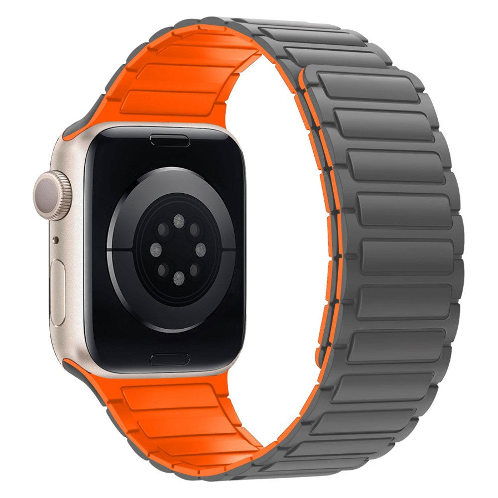 Apple Watch (42/44/45/46/49 mm) Lippa Magnetisk Silikonreim - Grå