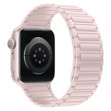 Apple Watch (42/44/45/46/49 mm) Lippa Magnetisk Silikonreim - Rosa