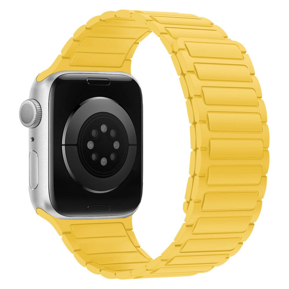Apple Watch (42/44/45/46/49 mm) Lippa Magnetisk Silikonreim - Gul